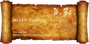 Wolff Zsófia névjegykártya